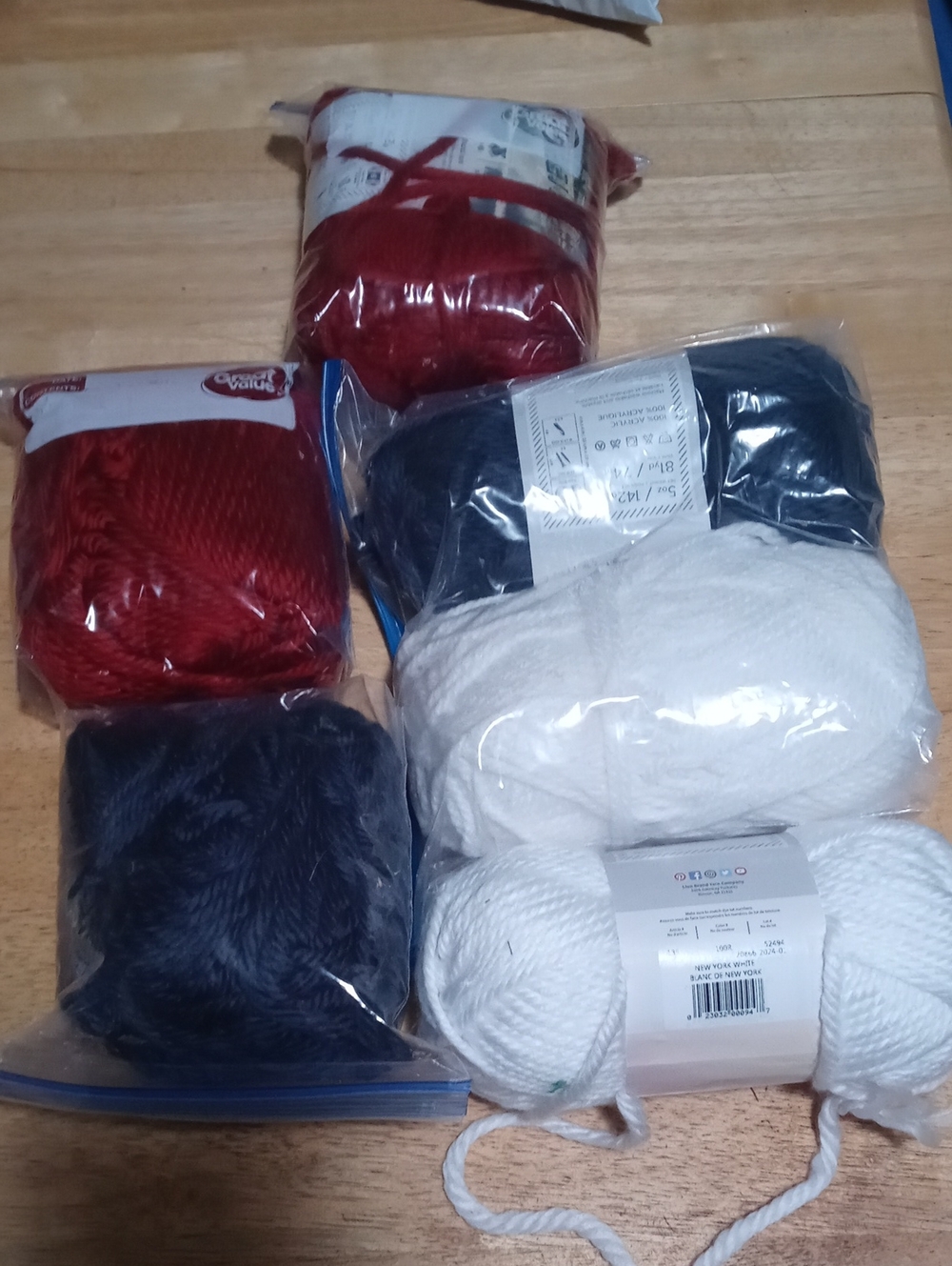 Hometown Yarn Trio - Navy, Red, White